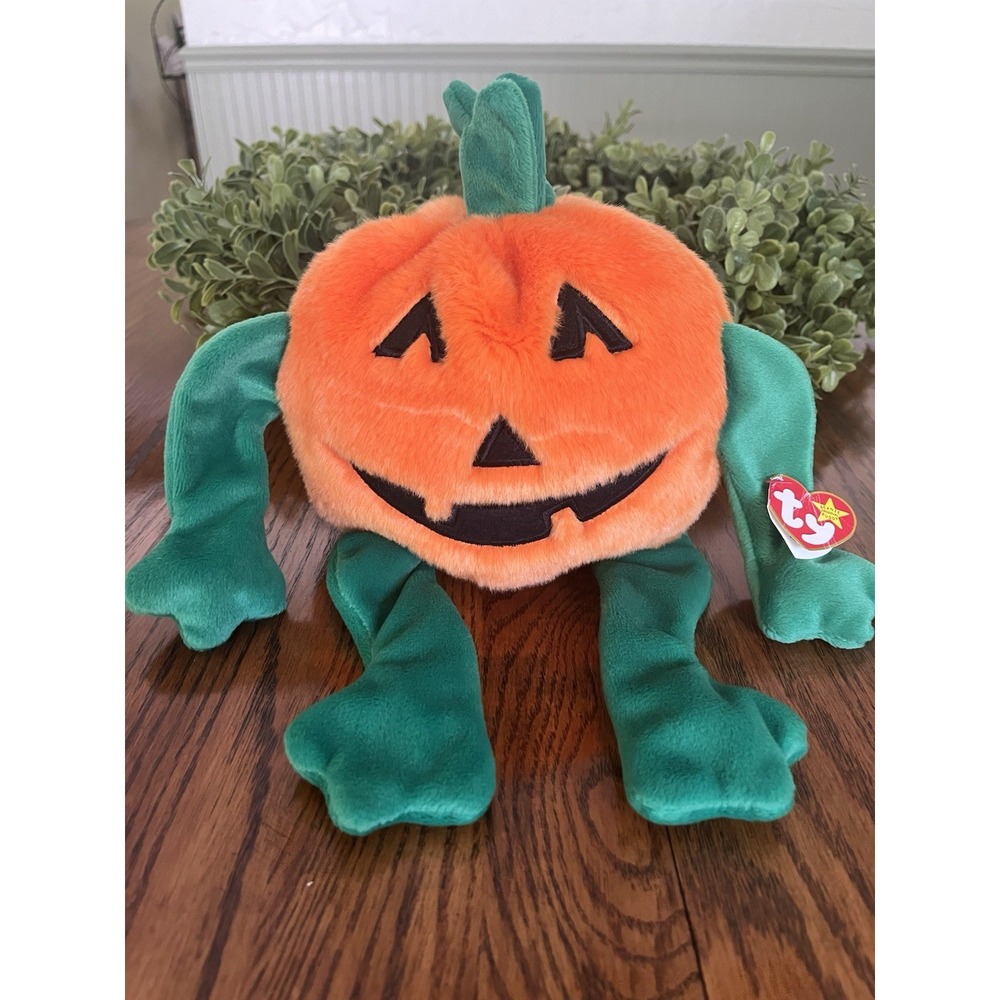 Ty Large Plush Beanie Original Buddy - PUMKIN' the Pumpkin Beanie Baby 1999